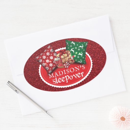 Personalisierte Winterruhe Geburtstag Ovaler Aufkleber (Umschlag)