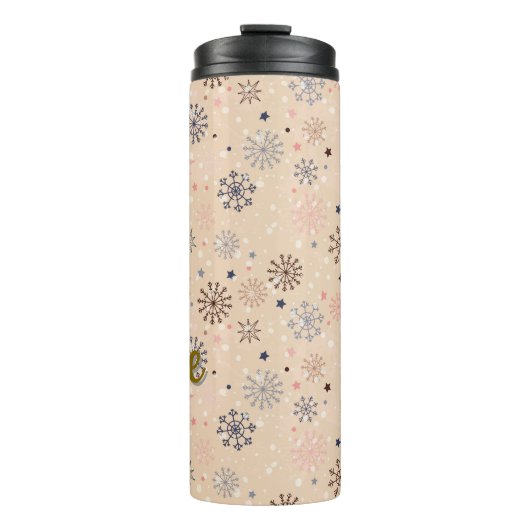 Personalisierte Winterschneeflocke Thermosbecher (Vorderseite)