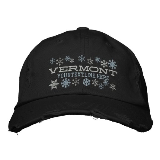 Personalisierte Winterschneeflocken Bestickte Kappe (Vorderseite)