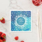 Personalisierte Winterschneeflocken Hochzeit | Nap Serviette (Beispiel)