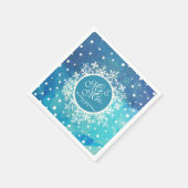 Personalisierte Winterschneeflocken Hochzeit | Nap Serviette (Ecke)