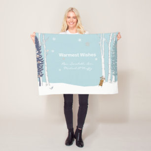 Personalisierte Winterschneeszene Fleecedecke