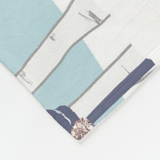 Personalisierte Winterschneeszene Fleecedecke (Ecke)