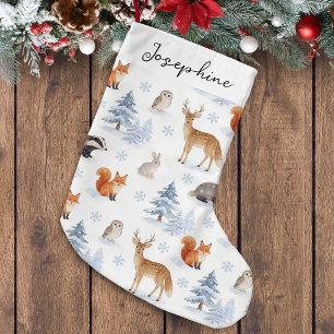 Personalisierte Winterwaldtiere Wildtiere Kleiner Weihnachtsstrumpf