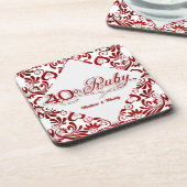 personalisierte Wirbel zum 40. Ruby-Jubiläum Untersetzer (Linke Seite)