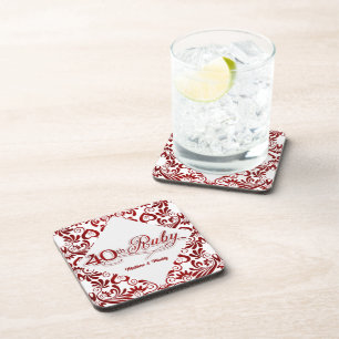 personalisierte Wirbel zum 40. Ruby-Jubiläum Untersetzer