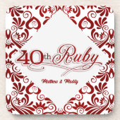 personalisierte Wirbel zum 40. Ruby-Jubiläum Untersetzer (Vorderseite)