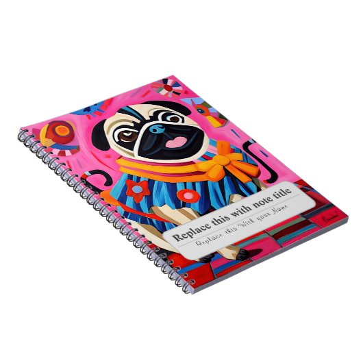 Personalisierte Wirbeltiere - Niedlicher Mops Notizblock (Rechte Seite)