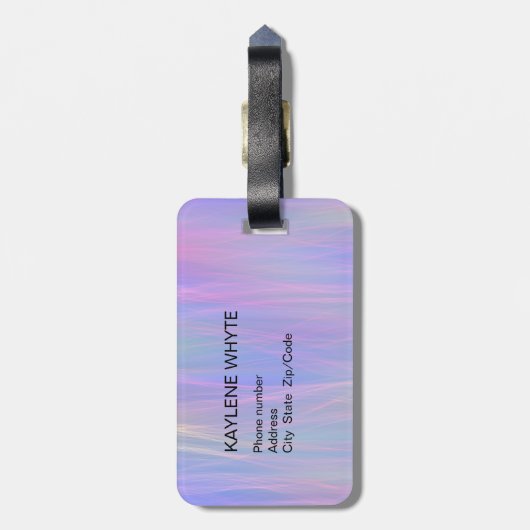 Personalisierte Wispy-Regenbogen-Gepäckmarke Gepäckanhänger (Rückseite vertikal)