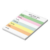 Personalisierte Woche für Notizblock (Rotiert)