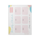 Personalisierte wöchentliche Kinderplanperiode Notizblock (Rotiert)