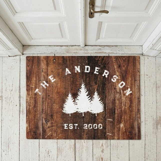 Personalisierte Wohngestaltung Rustikales Holz Fußmatte (Von Creator hochgeladen)