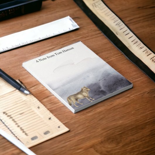 Personalisierte Wolf Blauer Wolken Notizblock