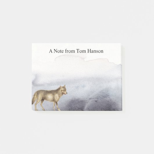 Personalisierte Wolf Blauer Wolken Post-it Klebezettel (Vorderseite)