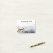 Personalisierte Wolf Blauer Wolken Post-it Klebezettel (Auf Schreibtisch)