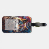 Personalisierte Wolf Galaxy Gepäckanhänger (Rückseite horizontal)