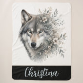 Personalisierte Wolf-Sherpa-Decke Sherpadecke (Vorderseite)