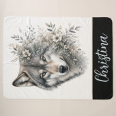 Personalisierte Wolf-Sherpa-Decke Sherpadecke (Vorderseite (Horizontal))