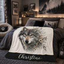 Personalisierte Wolf-Sherpa-Decke