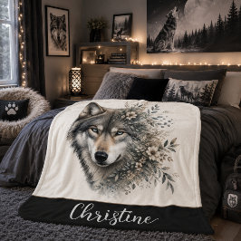 Personalisierte Wolf-Sherpa-Decke Sherpadecke