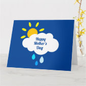Personalisierte Wolke, Regen und Sonnenschein Mutt Karte (Gelbe Blume)