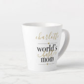 Personalisierte Wolken Beste Mama Schwarz und Gold Milchtasse (Rechte Ecke)