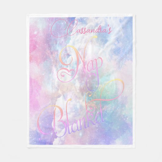 Personalisierte Wolken und Sterne Nickerchen Decke (Vorderseite)