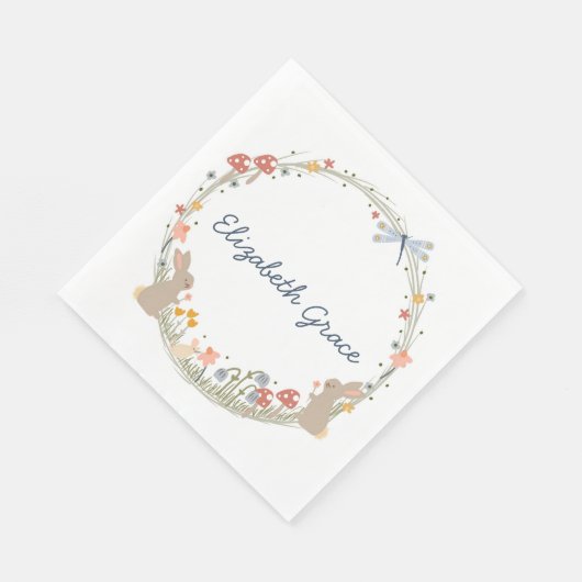 Personalisierte Woodland Babydusche Napkins Serviette (Ecke)