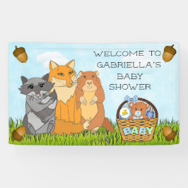 Personalisierte Woodland Creatures Boy Baby Shoote Banner