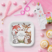 Personalisierte Woodland Themse Baby Dusche Pappteller (Party)