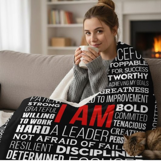 Personalisierte Word Cloud Sherpa Fleece Decke