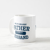 Personalisierte Word's Beste Vater-Ehemann-Tasse Kaffeetasse (Vorderseite Links)