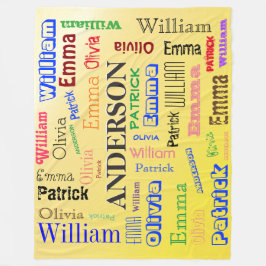 Personalisierte 🏡 💖 Wort "Cloud Yellow" Fleecedecke