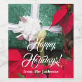 Personalisierte Wrapped Christmas Present Foto Weinetikett (Einzelnes Label)