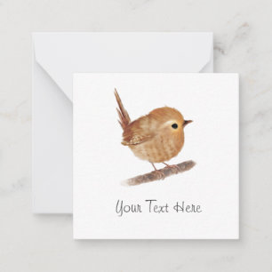 Personalisierte Wren Bird-Flat-Note-Karte Mitteilungskarte