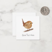 Personalisierte Wren Bird-Flat-Note-Karte Mitteilungskarte (Vorderseite/Rückseite Beispiel)