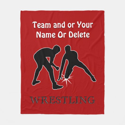 Personalisierte Wrestling-Decke, Rot oder Ihre Fleecedecke (Vorderseite)