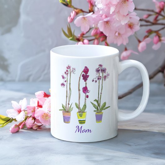 Personalisierte wunderliche getopfte violette Orch Kaffeetasse
