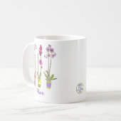 Personalisierte wunderliche getopfte violette Orch Kaffeetasse (Vorderseite Links)