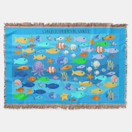 Personalisierte Wurfdecke - Fischdesign Decke