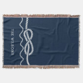 Personalisierte Wurfdecke mit nautischem Seilknote Decke (Vorderseite)