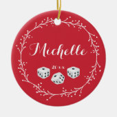 Personalisierte Würfel Keramikornament (Vorne)