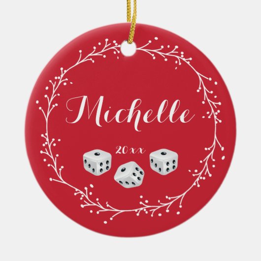 Personalisierte Würfel Keramikornament (Vorne)