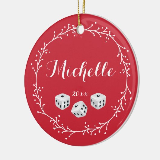 Personalisierte Würfel Keramikornament (Links)