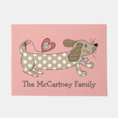 Personalisierte Wurst Hund Dackel Haus Fußmatte (Vorderseite)