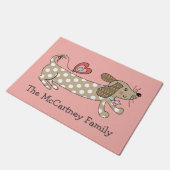 Personalisierte Wurst Hund Dackel Haus Fußmatte (Schrägansicht)