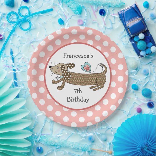 Personalisierte Wurst Hund Dackel Party Pappteller (Party)