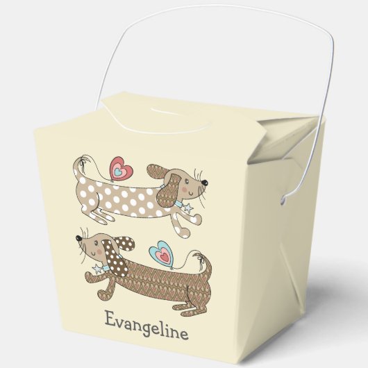 Personalisierte Wurst Hunde Dackel Geschenkschachtel (Vorderseite)