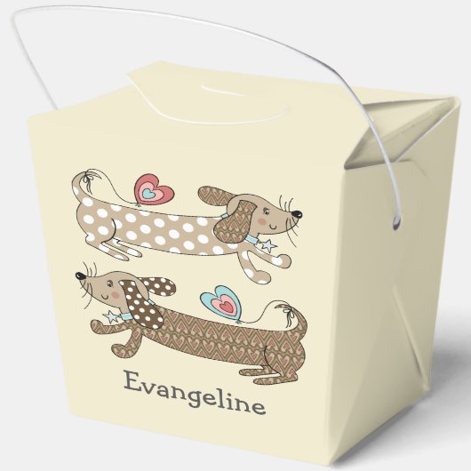 Personalisierte Wurst Hunde Dackel Geschenkschachtel (Rückseite)