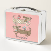 Personalisierte Wurst Hunde Dackel Metall Brotdose (Vorderseite)